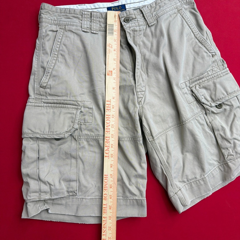 Polo Ralph Lauren Mens Cargo Shorts Khaki Tan Classic Polo Chino Size 35 Utility - Picture 4 of 7